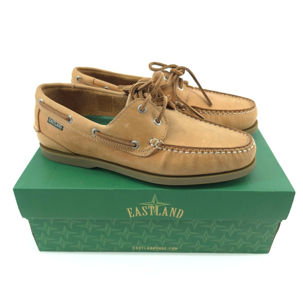 Eastland Mens Sea Dog Boat Shoe Leather Peanut Tan Size 9 Handcrafted Classic